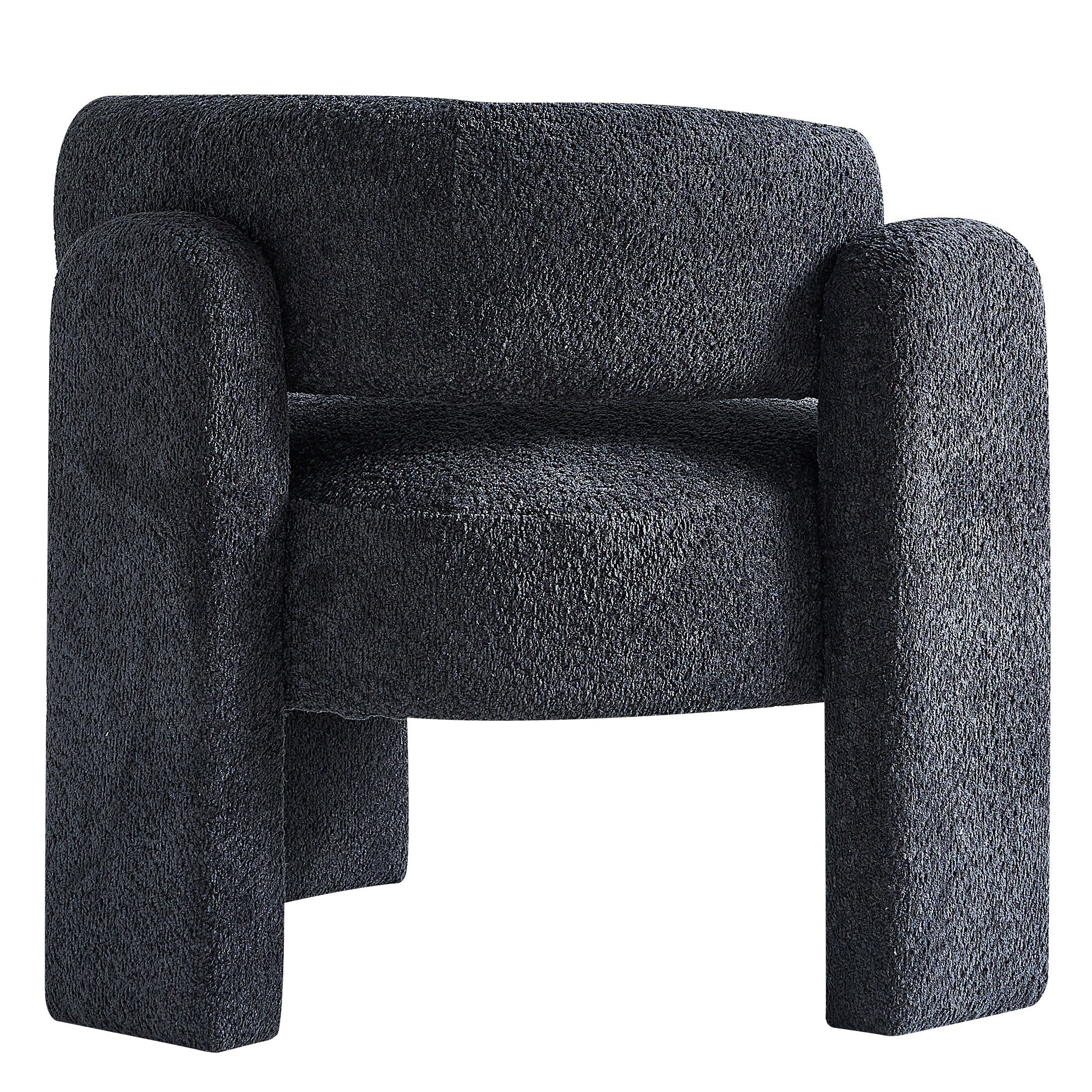 34.65" Wide Boucle Upholstery Accent Chair Dark Grey dark grey-primary living space-modern-foam-boucle