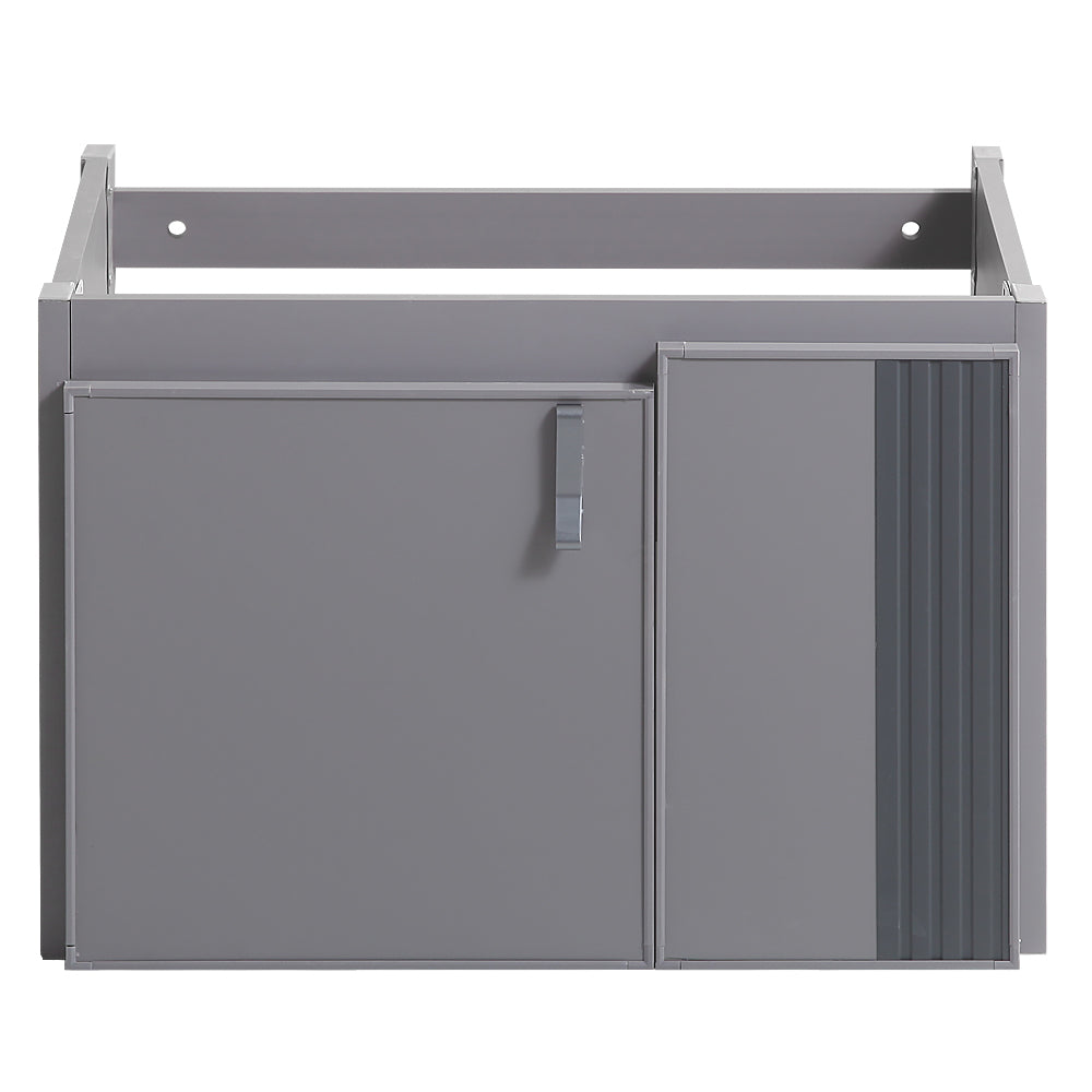 24' Stylish Aluminum Wall Mounted Bathroom Vanity with grey-aluminium