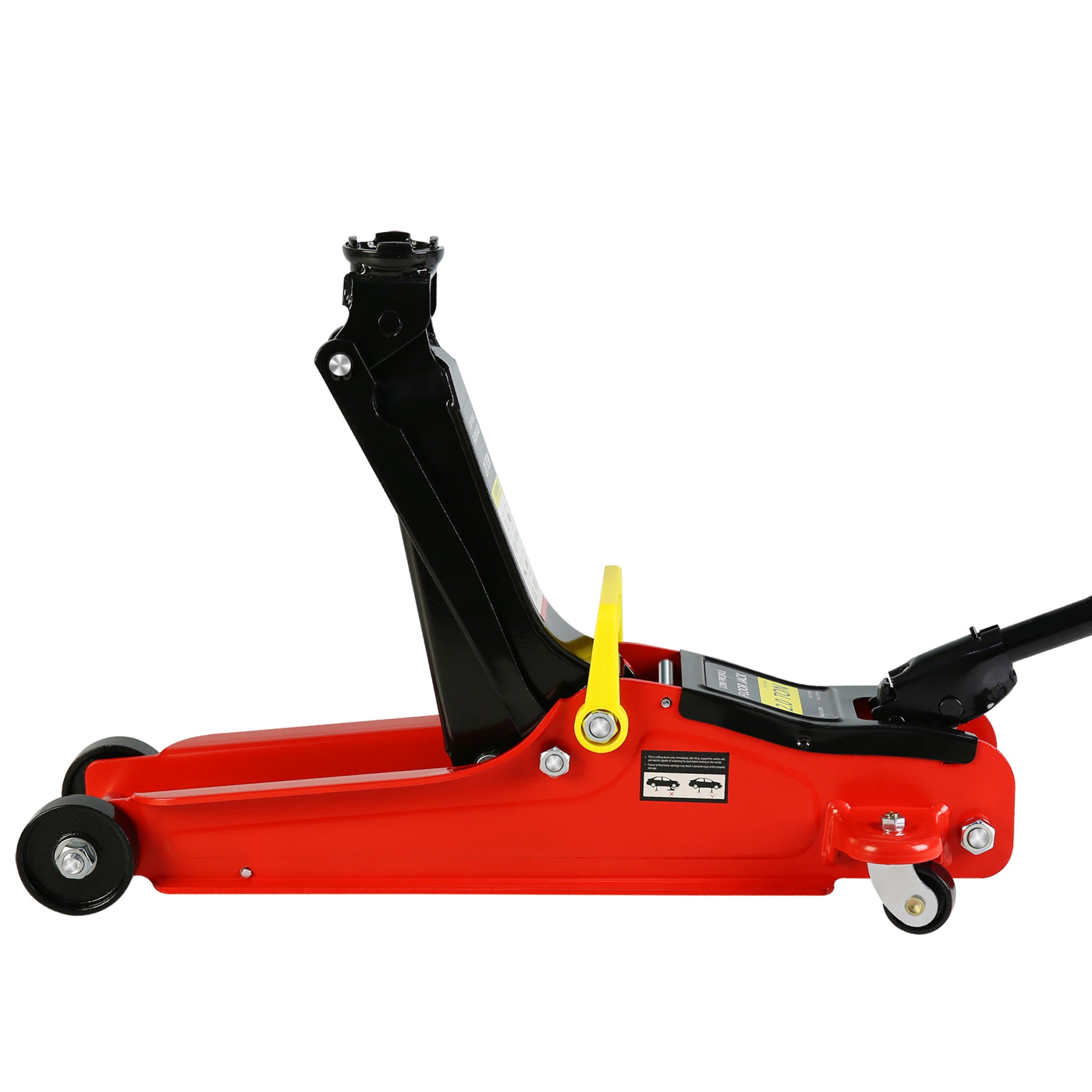 Floor Jack, 2 Ton Low Profile Floor Jack, Heav yDuty black+red-steel