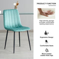 Indoor Velvet Dining Chair, Modern Dining Kitchen Chair With Cushion Seat Back Black Coated Metal Legs Upholstered Side Chair For Home Kitchen Restaurant And Living Room Set Of 4 Teal Metal