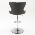 Swivel Pu Barstools Adjusatble Seat Height From 25 33 Inch, Modern Upholstered Chrome Base Bar Stools With Backs Comfortable Tufted For Home Pub And Kitchen Island,Olive Green, Sw1844Gy Gray Dining Room American Design Foam Pu Leather