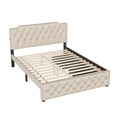 Queen Size Upholstered Platform Bed With 2 Drawers And 2 Sets Of Usb Ports On Each Side, Linen Fabric, Beige Beige Linen