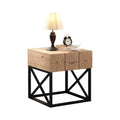 21.65'' Luxury Night Stand With Drawer, Metal And Wood End Table,Industrial Bedside Table For Living Room, Bedroom&Office Natural Mdf Iron