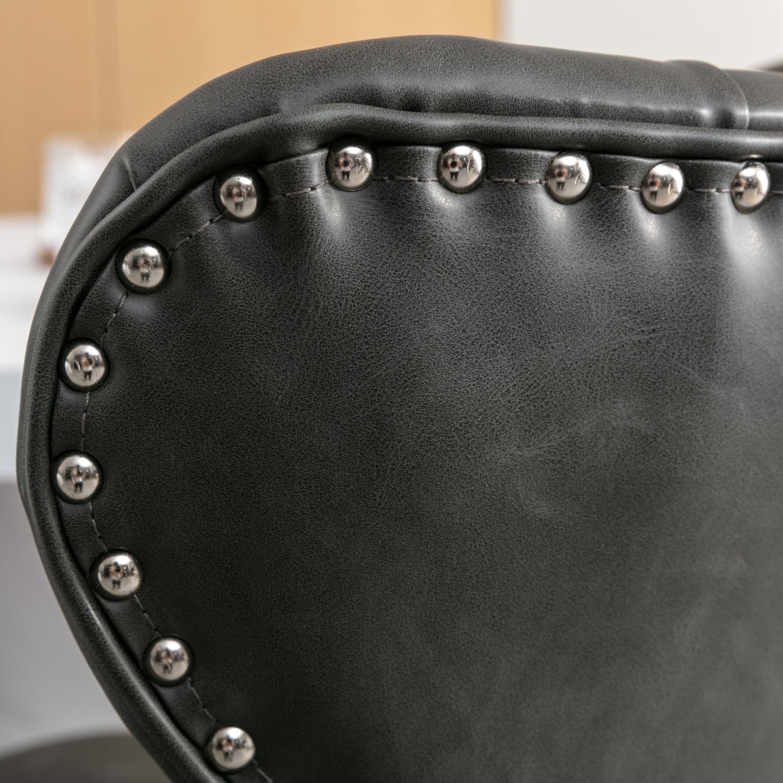 Swivel Pu Barstools Adjusatble Seat Height From 25 33 Inch, Modern Upholstered Chrome Base Bar Stools With Backs Comfortable Tufted For Home Pub And Kitchen Island,Olive Green, Sw1844Gy Gray Dining Room American Design Foam Pu Leather