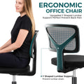 Sweetcrispy Armless Desk Chair Small Home Office Chair With Lumbar Support Black Nylon Mesh