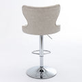 Swivel Pu Barstools Adjusatble Seat Height From 25 33 Inch, Modern Upholstered Chrome Base Bar Stools With Backs Comfortable Tufted For Home Pub And Kitchen Island,Olive Green, Sw1844Bg Beige Dining