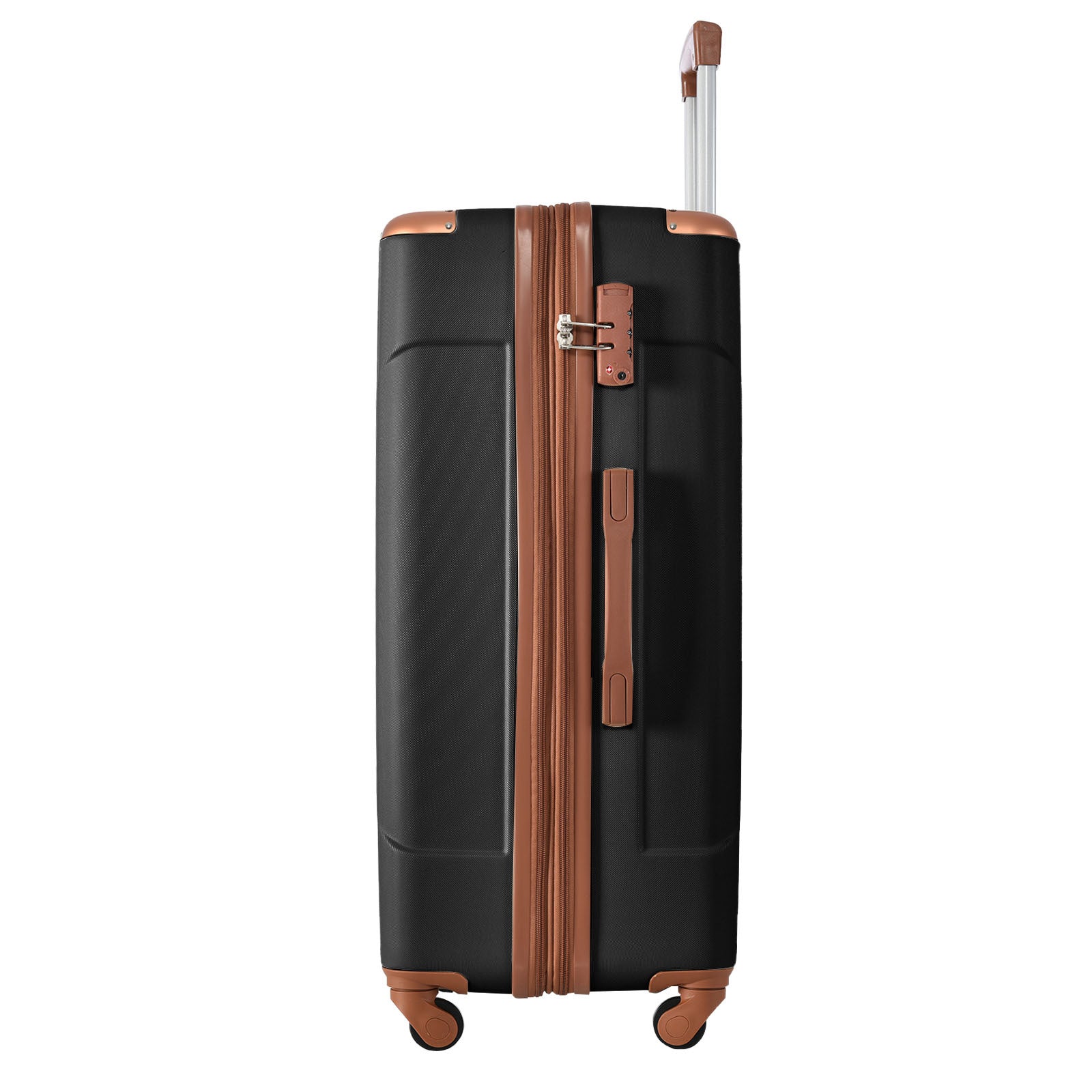Hardside Luggage Sets 2 Piece Suitcase Set Expandable black brown-abs