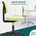 Sweetcrispy Armless Desk Chair Small Home Office Chair With Lumbar Support Green Nylon Mesh