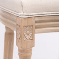 French Country Wooden Barstools Rattan Back With Upholstered Seatingbeige And Natural ,Set Of 2 Cream Fabric Solid Wood