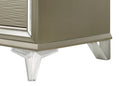 Samantha Modern Style 5 Drawer Chest Made With Wood & Mirrored Drawer Handles Silver Bedroom Contemporary,Modern Wood