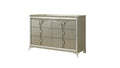 Samantha Modern Style 6 Drawer Dresser Made With Wood & Mirrored Accents Silver Bedroom Contemporary,Modern Wood