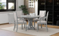 Retro 5 Piece Dining Set Extendable Round Table And 4 Chairs For Kitchen Dining Room Antique Gray Oak Antique Gray Mdf