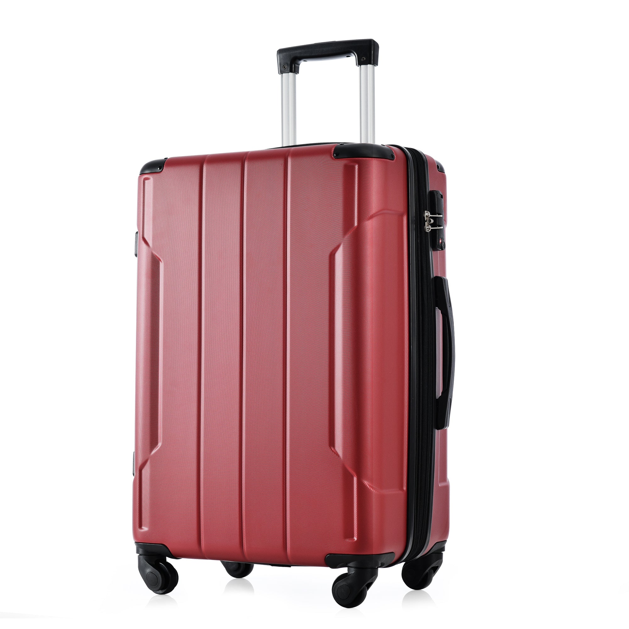 Hardside Luggage Sets 2 Piece Suitcase Set Expandable red-abs
