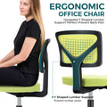 Sweetcrispy Armless Desk Chair Small Home Office Chair With Lumbar Support Green Nylon Mesh