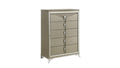 Samantha Modern Style 5 Drawer Chest Made With Wood & Mirrored Drawer Handles Silver Bedroom Contemporary,Modern Wood