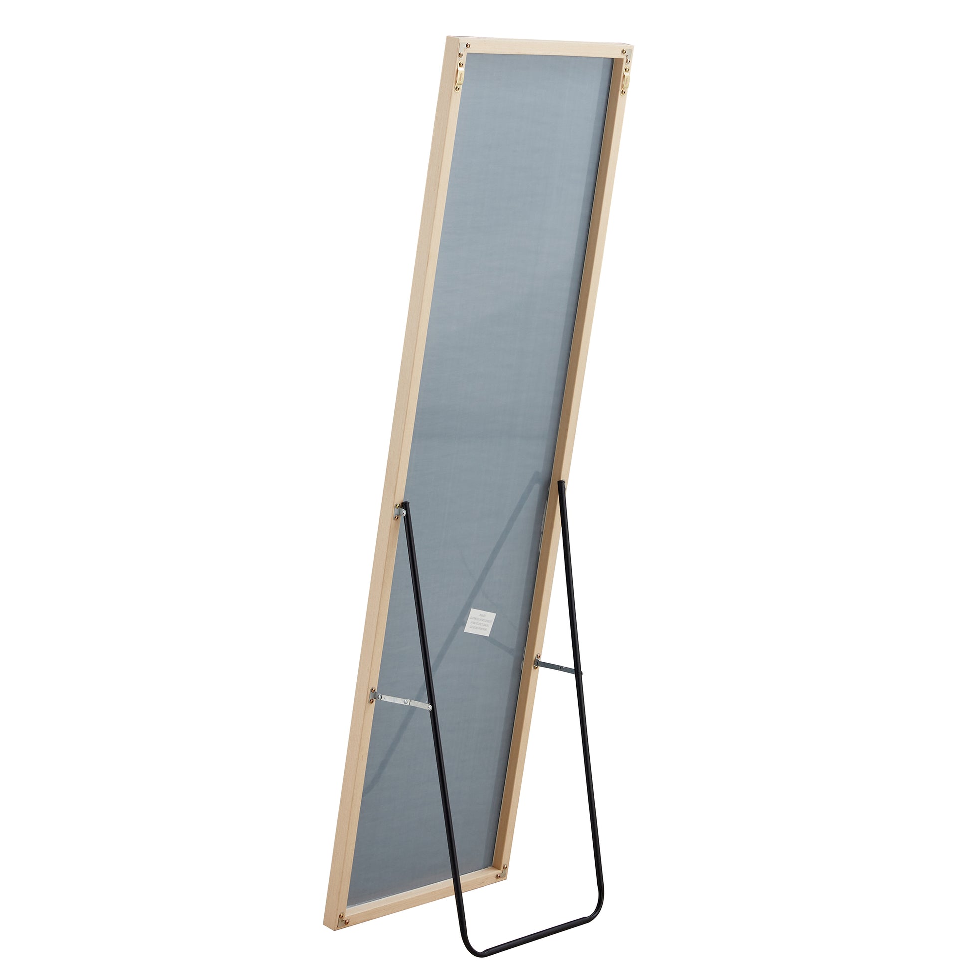 The3Rd Generation Packaging Upgrade Includes A Light Oak Solid Wood Frame Full Length Mirror, Dressing Mirror, Bedroom Entrance, Decorative Mirror, Clothing Store, And Floor Mounted Mirror. 60" *17.3" Light Oak Glass