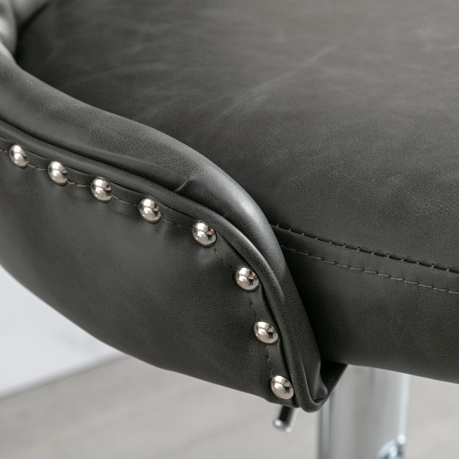 Swivel Pu Barstools Adjusatble Seat Height From 25 33 Inch, Modern Upholstered Chrome Base Bar Stools With Backs Comfortable Tufted For Home Pub And Kitchen Island,Olive Green, Sw1844Gy Gray Dining Room American Design Foam Pu Leather