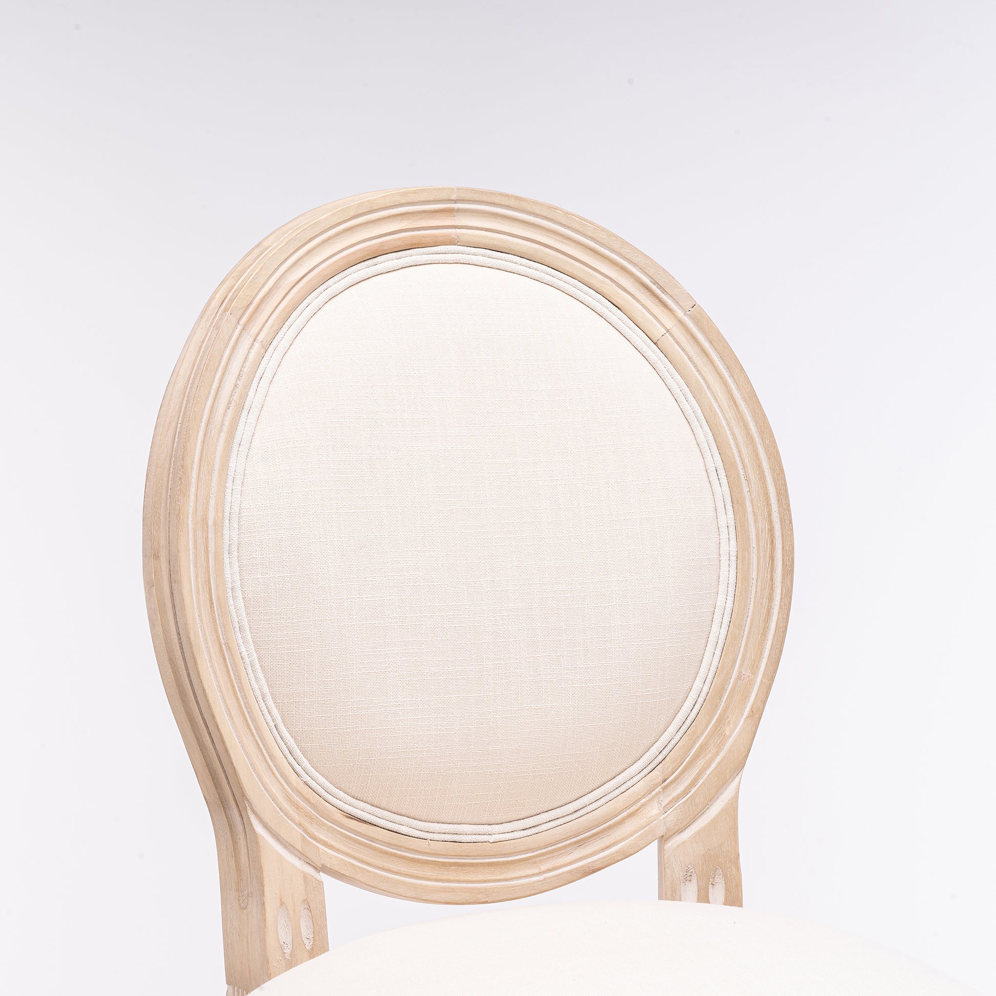 French Country Wooden Barstools With Upholstered Seatingbeige And Natural Set Of 2 Beige Fabric Solid Wood Mdf