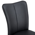 Modern Minimalist Dining Chairs, Black Pu Leather Curved Backrest And Cushion, Black Metal Semi Matte Chair Legs, Suitable For Restaurants, Bedrooms, And Living Rooms. A Set Of 2 Chairs.008 Black Pu