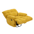 Ergonomic Glider 360 Degree Swivel Chair, Overstuffed Manual Rocking Recliner For Living Room Yellow Yellow Polyester 1 Seat