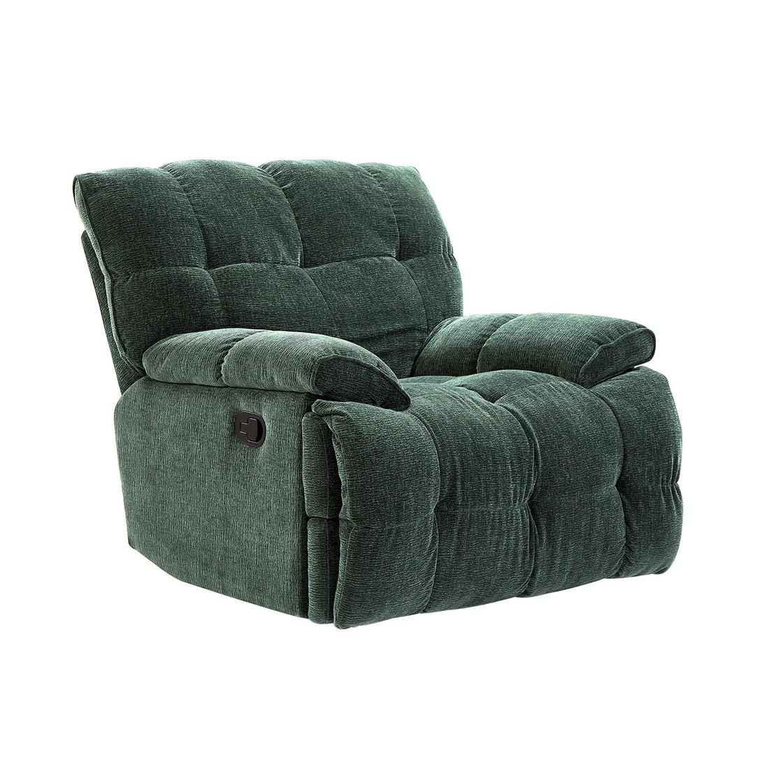 Ergonomic Glider 360 Degree Swivel Chair, Overstuffed Manual Rocking Recliner For Living Room Green Dark Green Polyester 1 Seat