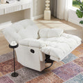 360 Degree Swivel Fabric Single Sofa Heavy Duty Reclining Chair For Living Room, Cream Cream Polyester 1 Seat