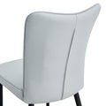 Modern Minimalist Dining Chairs And Office Chairs. 2 Piece Set Of Light Gray Pu Seats With Black Metal Legs. Suitable For Restaurants, Living Rooms, And Offices. C 008 Light Gray Pu