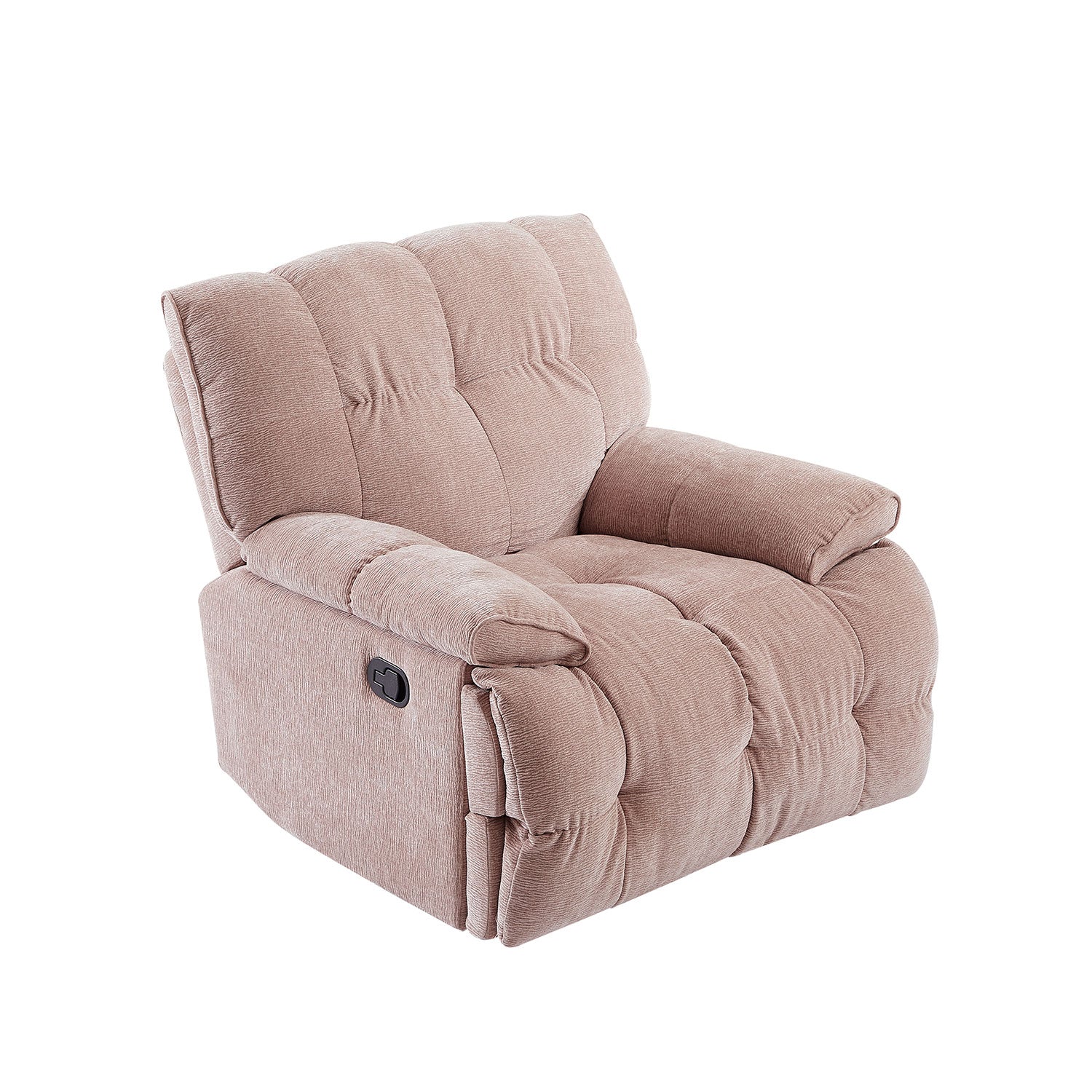 Ergonomic Glider 360 Degree Swivel Chair, Overstuffed Manual Rocking Recliner For Living Room Pink Pink Polyester 1 Seat