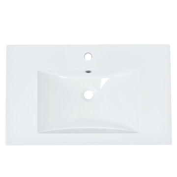 Sink Only 30" Bathroom Vanity White Resin