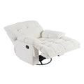 360 Degree Swivel Fabric Single Sofa Heavy Duty Reclining Chair For Living Room, Cream Cream Polyester 1 Seat