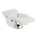 360 Degree Swivel Fabric Single Sofa Heavy Duty Reclining Chair For Living Room, Cream Cream Polyester 1 Seat