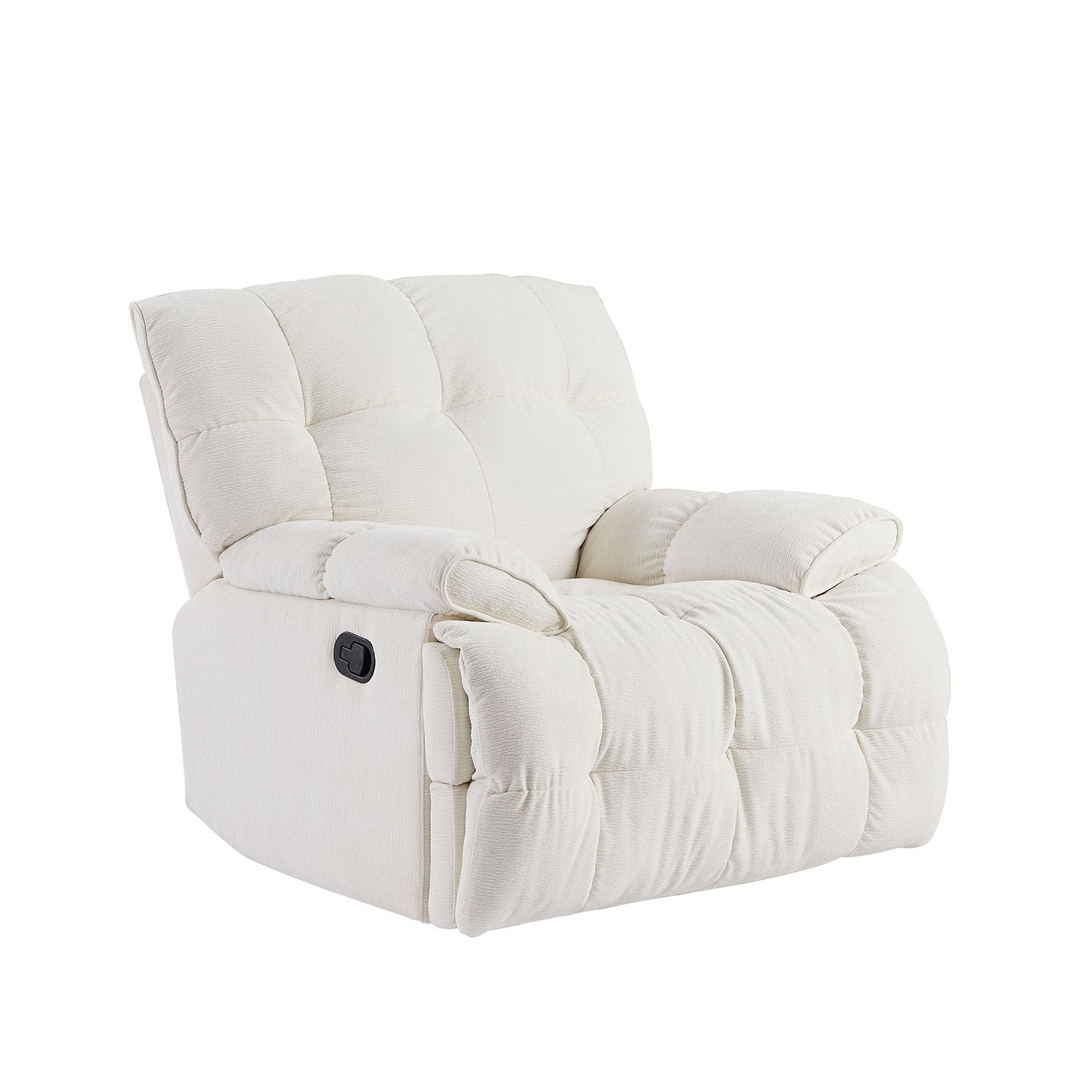 360 Degree Swivel Fabric Single Sofa Heavy Duty Reclining Chair For Living Room, Cream Cream Polyester 1 Seat