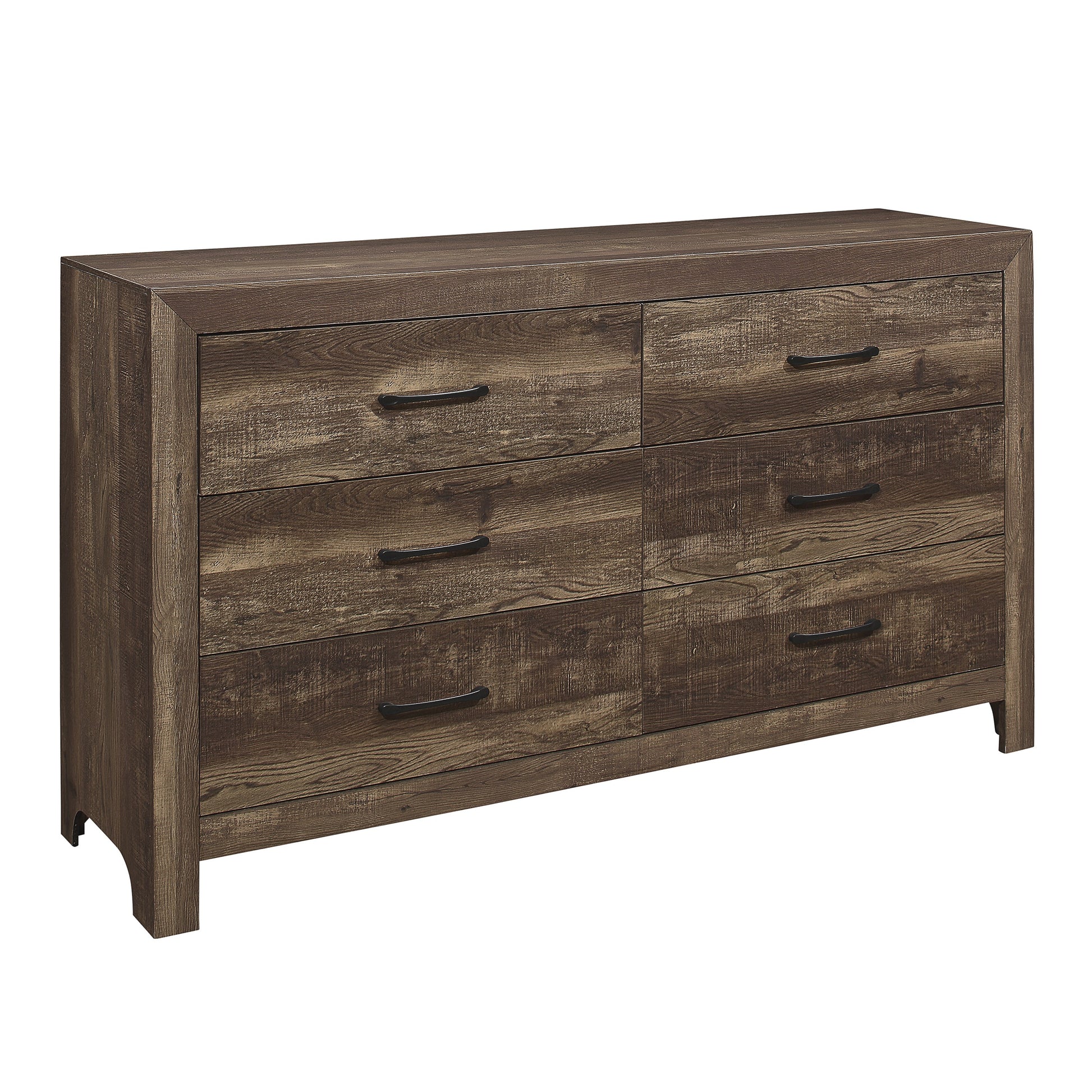 rustic brown and black dresser Tristan Black and Dark Brown Fluted Wood Dresser