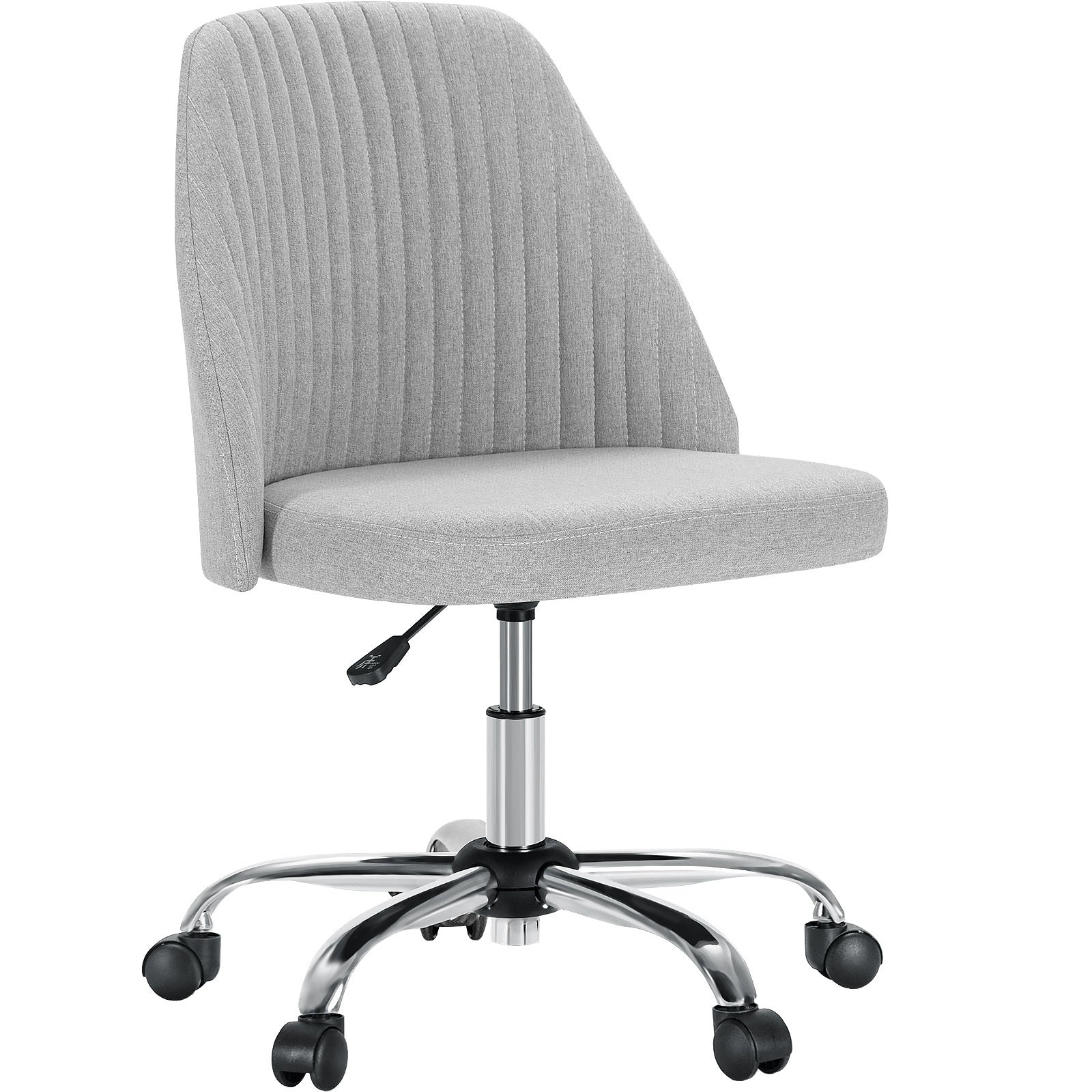 Sweetcrispy Armless Home Office Desk Chair with Wheels gray-fabric