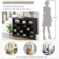 Sleek Design 24 Shoe Cubby Console, Modern Shoe Cabinet With Curved Base, Versatile Sideboard With High Quality For Hallway, Bedroom, Living Room, Black Freestanding Black Primary Living Space Particle Board