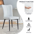 Modern Minimalist Dining Chairs And Office Chairs. 4 Piece Set Of Light Gray Pu Seats With Black Metal Legs. Suitable For Restaurants, Living Rooms, And Offices. C 008 Light Gray Pu