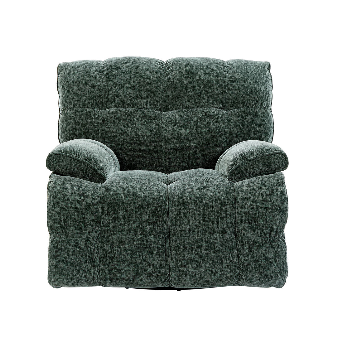 Ergonomic Glider 360 Degree Swivel Chair, Overstuffed Manual Rocking Recliner For Living Room Green Dark Green Polyester 1 Seat
