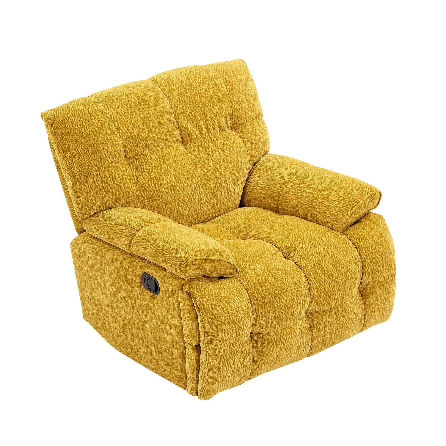 Ergonomic Glider 360 Degree Swivel Chair, Overstuffed Manual Rocking Recliner For Living Room Yellow Yellow Polyester 1 Seat