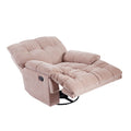 Ergonomic Glider 360 Degree Swivel Chair, Overstuffed Manual Rocking Recliner For Living Room Pink Pink Polyester 1 Seat