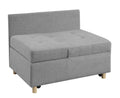 4 In 1 Convertible Sofas & Couches, Single Extendable Sofa With 6 Position Adjustable Back, Sofa Bed With 2 Pillows, Gray Gray Linen Armless Wood Fabric 1 Seat