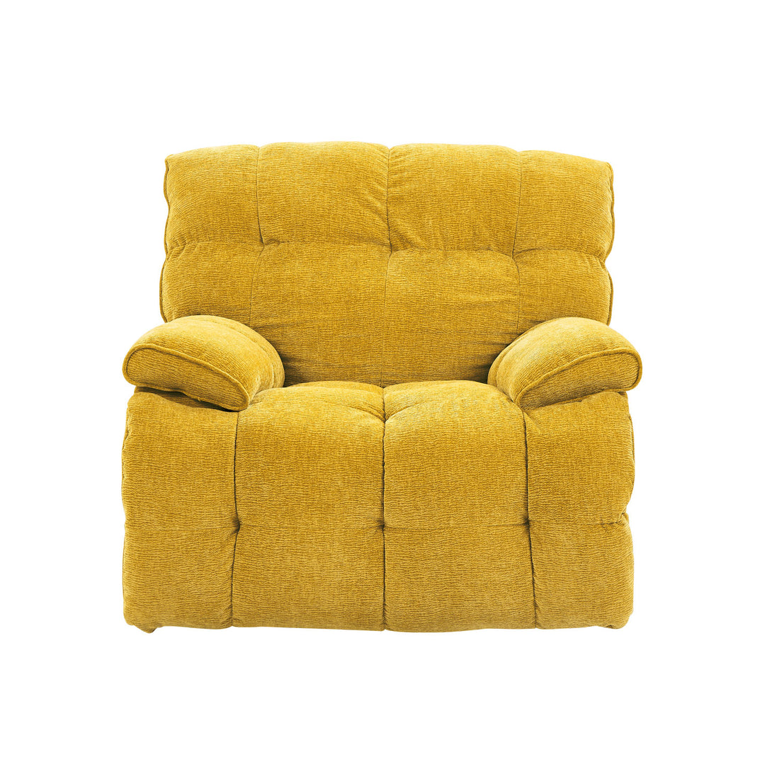 Ergonomic Glider 360 Degree Swivel Chair, Overstuffed Manual Rocking Recliner For Living Room Yellow Yellow Polyester 1 Seat