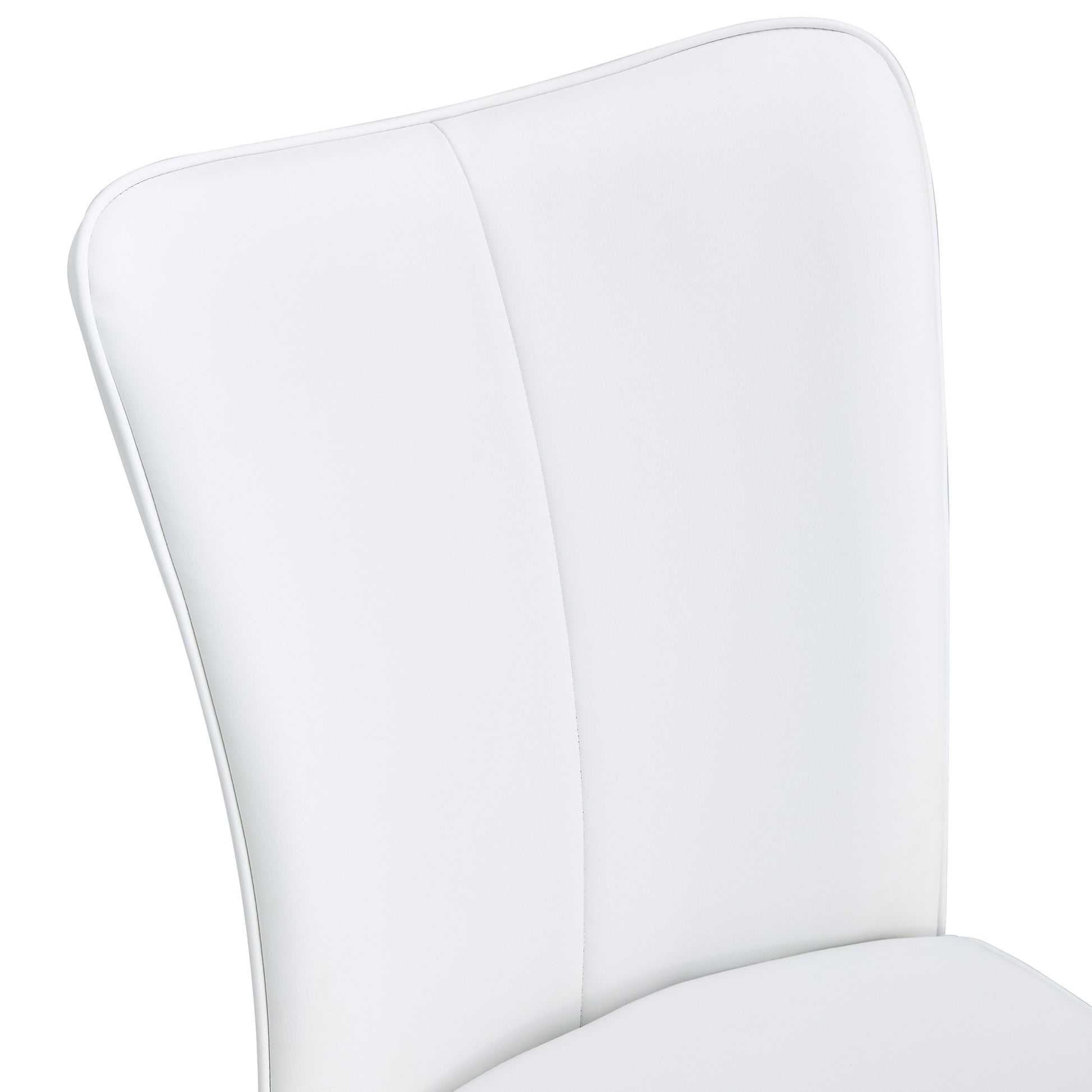 Modern Minimalist Dining Chairs, Office Chairs. 2 Piece Set Of White Pu Seats With Silver Metal Legs. Suitable For Restaurants, Living Rooms, And Offices. C 008 White Pu