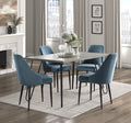 Modern Sleek Design Velvet Fabric Blue Side Chair Set Of 2 Black Finish Metal Legs Dining Furniture Blue Dining Room Modern,Ultra Modern Side Chair Metal