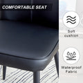 Modern Minimalist Dining Chairs, Black Pu Leather Curved Backrest And Seat Cushions, Black Metal Chair Legs, Suitable For Restaurants, Bedrooms, And Living Rooms. A Set Of 2 Chairs. 008 Black Pu