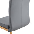 Modern Pu Leather High Backrest Cushion Side Chair With Wood Grain Metal Legs,Suitable For Dining, Kitchen, Dressing Table, Terrace, Guest Office Chairs Set Of 4 Grey Pu 1162 Grey Pu