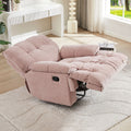 Ergonomic Glider 360 Degree Swivel Chair, Overstuffed Manual Rocking Recliner For Living Room Pink Pink Polyester 1 Seat