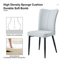 Modern Minimalist Dining Chairs And Office Chairs. 4 Piece Set Of Light Gray Pu Seats With Black Metal Legs. Suitable For Restaurants, Living Rooms, And Offices. C 008 Light Gray Pu