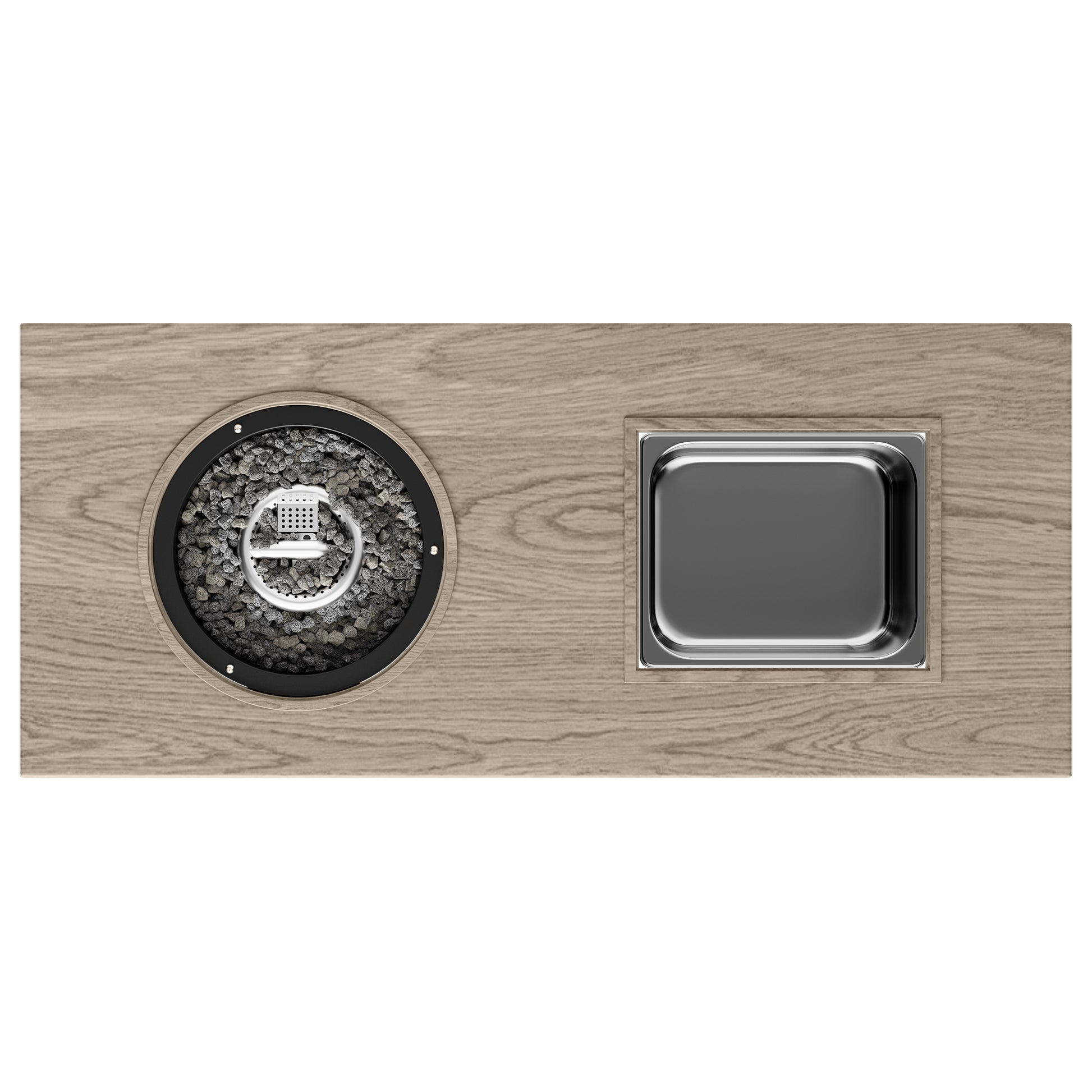 3 In 1 Coffee Table With Ice Bucket And Fire Pit Beige Beige Aluminium