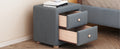 Teddy Fleece Nightstand With 2 Drawers, Gray Gray Mdf