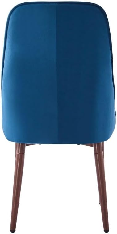 High Class Tall Back Arm Velvet Upholstered Chair With Metal Legs For Kitchen, Dining Room, Living Room Blue, Single Chair Blue Luxury,Modern Arm Chair Solid Back Metal